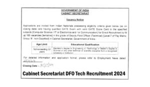 Cabinet Secretariat DFO Tech Recruitment 2024