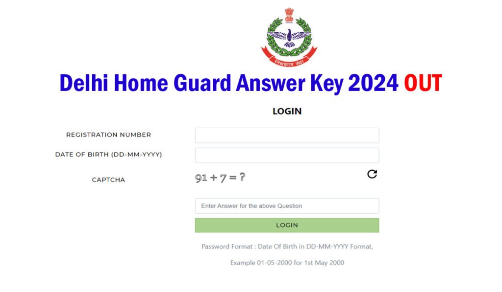 Delhi Home Guard Answer Key 2024