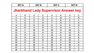 Jharkhand Lady Supervisor Answer key 2024