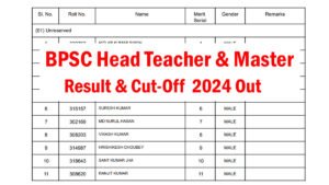 BPSC Head Teacher Result 2024