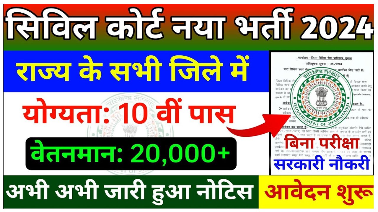Jharkhand Civil Court New Vacancy 2024