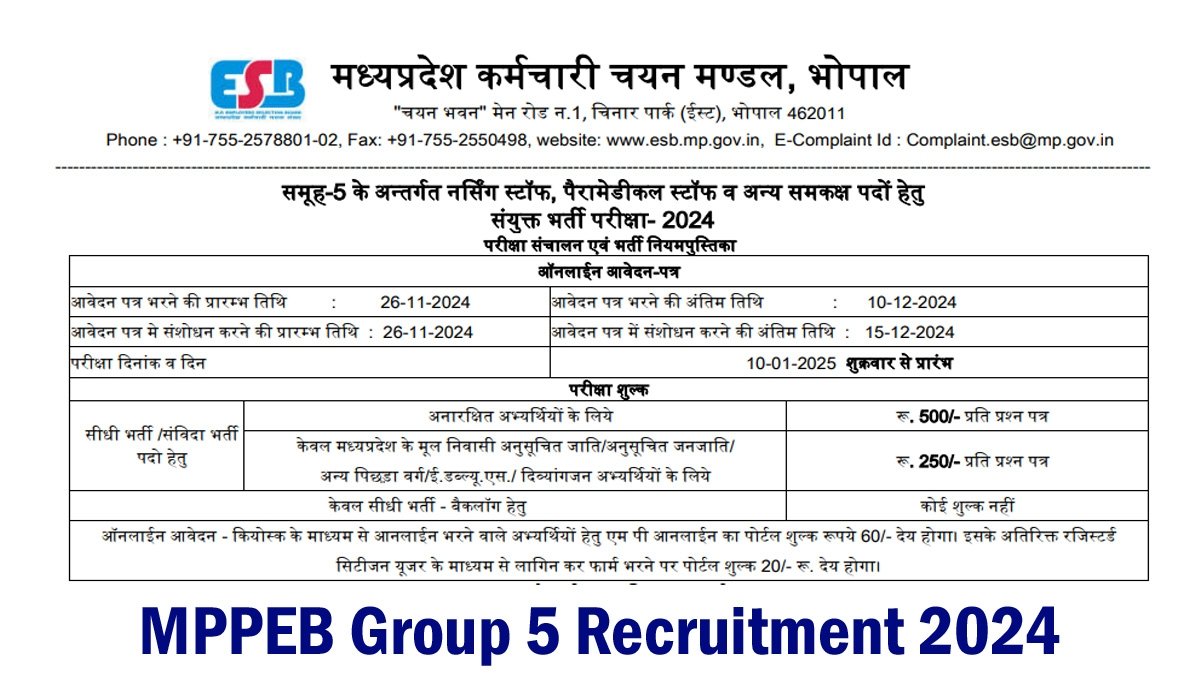 MPPEB Group 5 Recruitment 2024