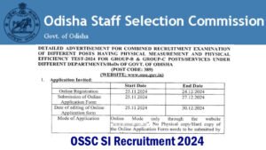 OSSC SI Recruitment 2024