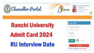 Ranchi University Admit Card 2024