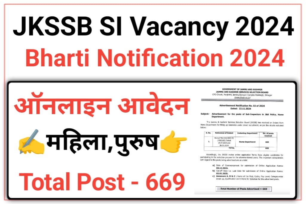 JKSSB Sub Inspector Recruitment 2024