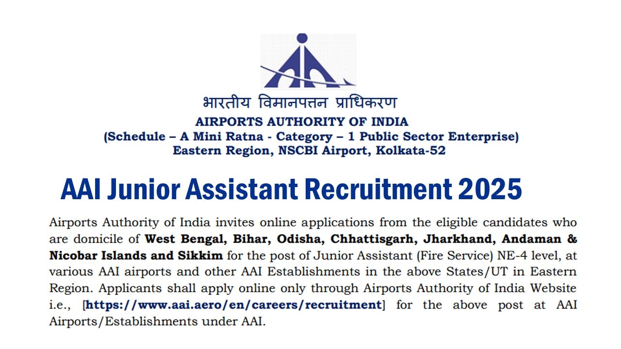 AAI Junior Assistant Recruitment 2025