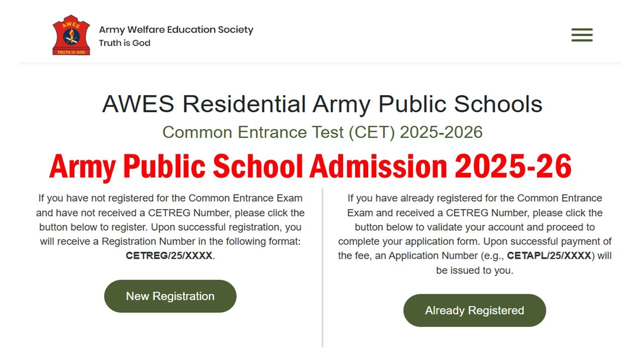 Army Public School Admission 2025-26