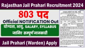Rajasthan Jail Prahari Recruitment 2024-2025