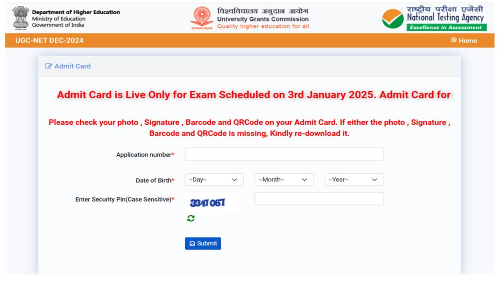UGC NET Admit Card 2024