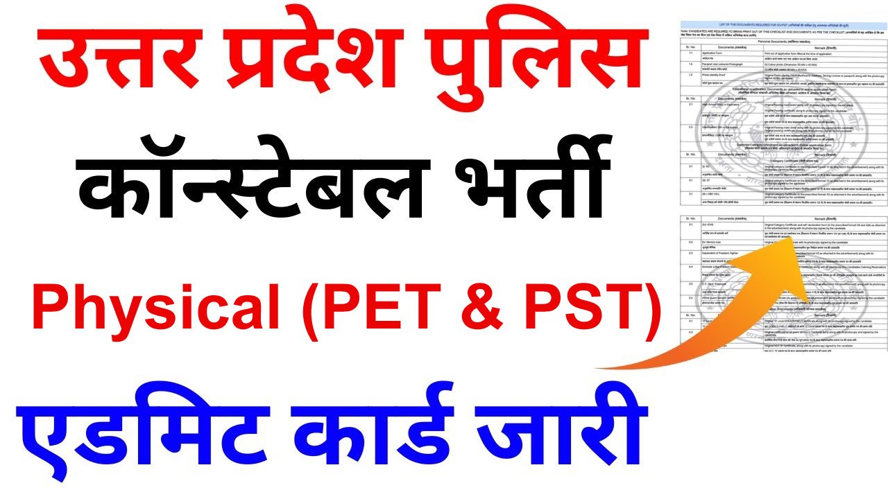 UP Police Constable Physical Admit Card 2024