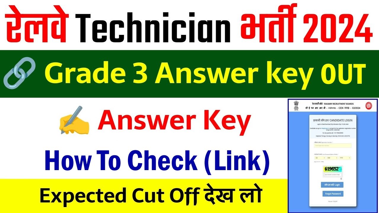 RRB Technician Grade 3 Answer Key 2025