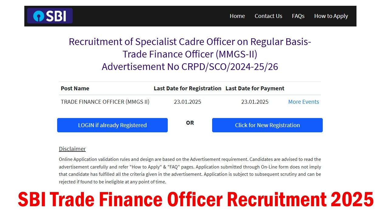 SBI Trade Finance Officer Recruitment 2025