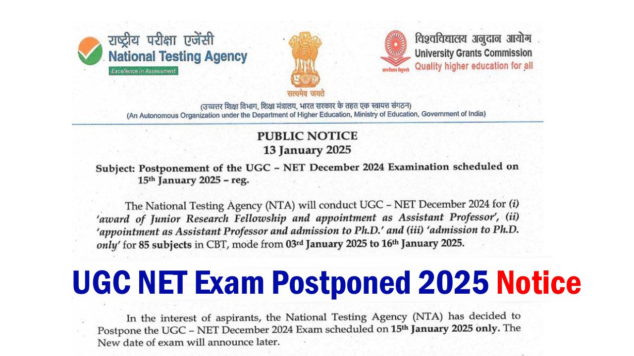 UGC NET Exam Postponed 2024-2025