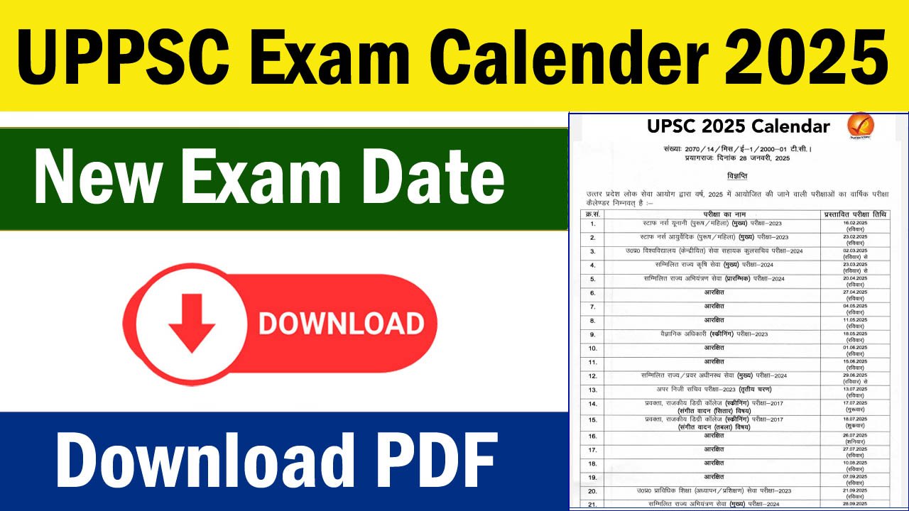 UPPSC Exam Calendar 2025