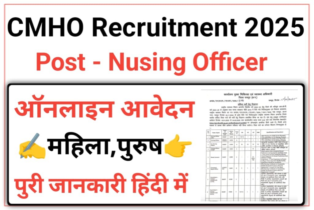 CMHO Raipur Recruitment 2025