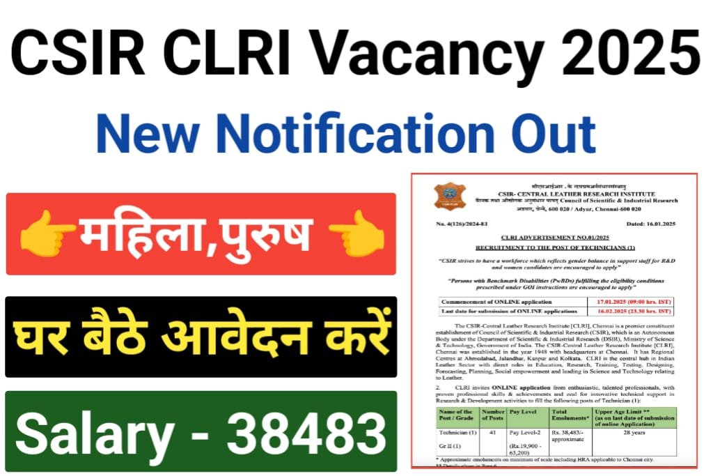 CSIR CLRI Recruitment 2025