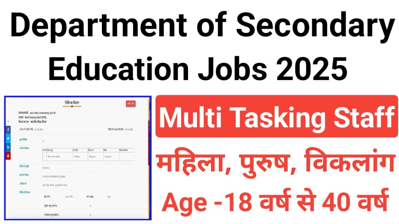 DSC Multi Tasking Staff Apply Online 2025