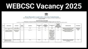 WEBCSC Vacancy 2025