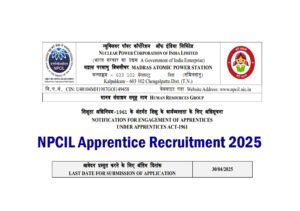 NPCIL Apprentice Recruitment 2025