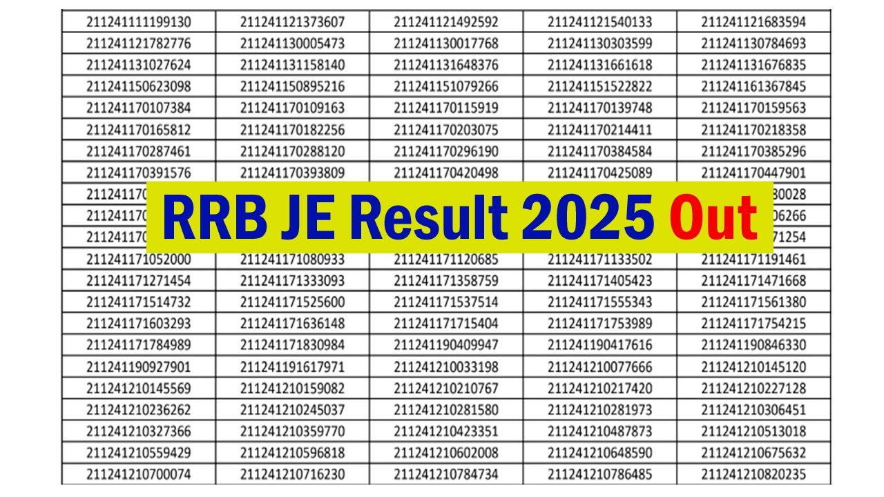 RRB JE Result 2025