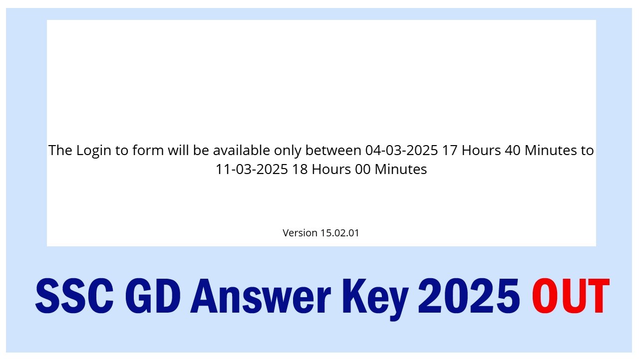 SSC GD Answer Key 2025