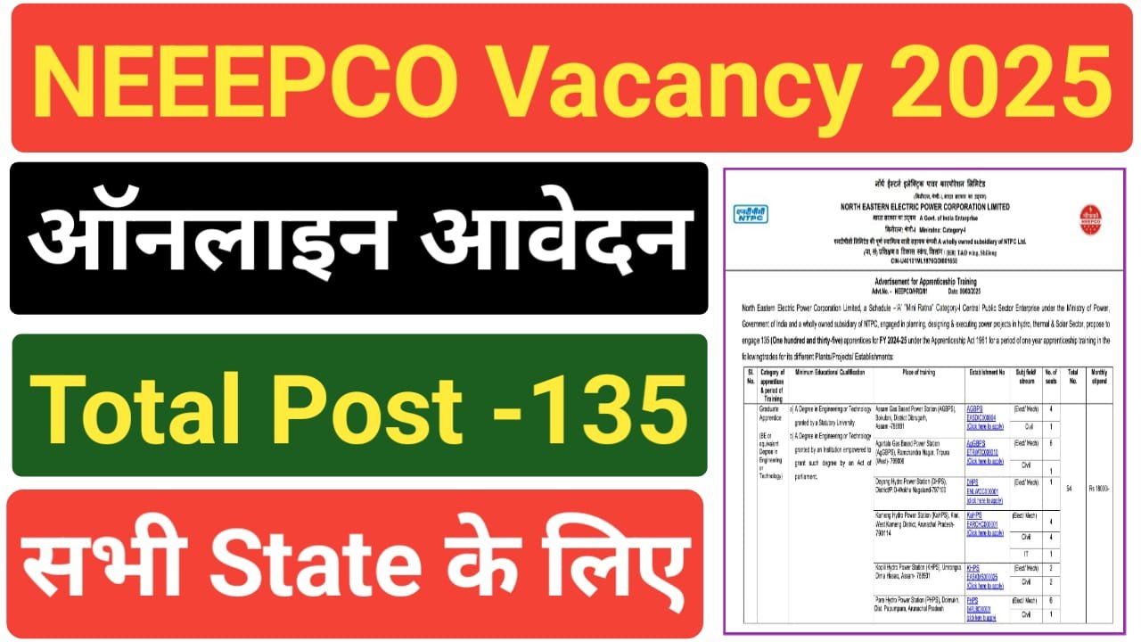 NEEPCO Apprentice Online Form 2025
