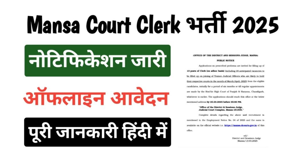 Mansa Court Clerk Recruitment 2025