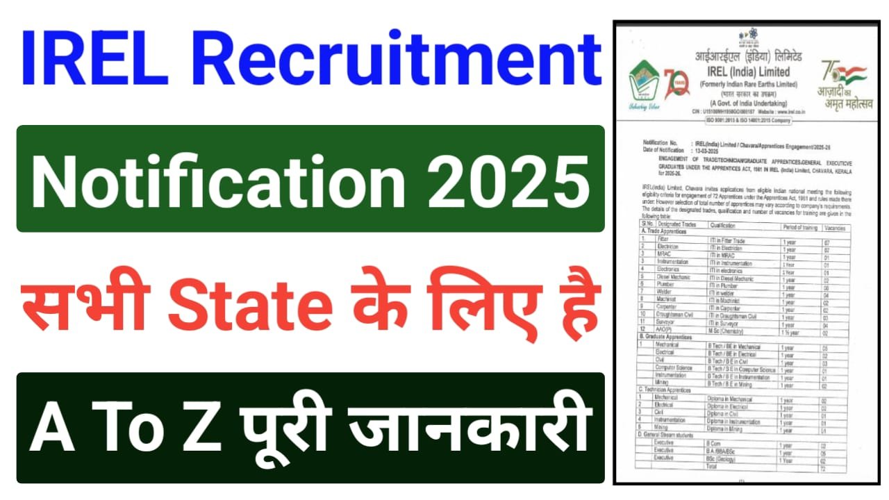 IREL Apprentice Recruitment 2025