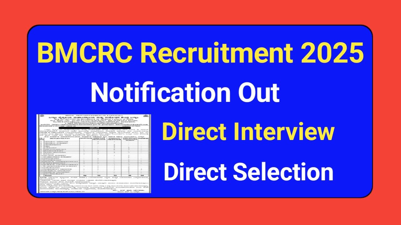 BMCRC Ballari Recruitment 2025