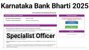 Karnataka Bank SO Online Form 2025