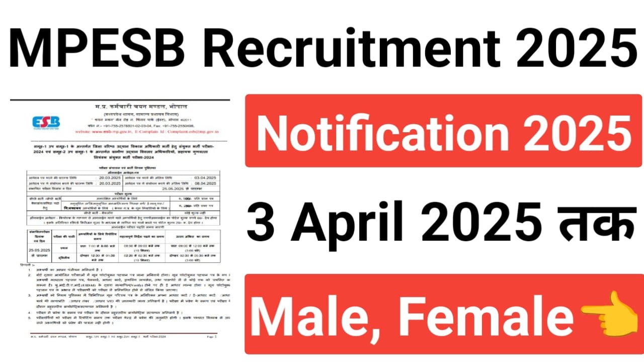MPESB Rural Horticulture Extension Officer Recruitment 2025