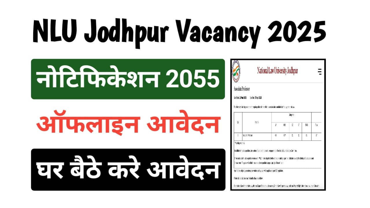 NLU Jodhpur Recruitment 2025