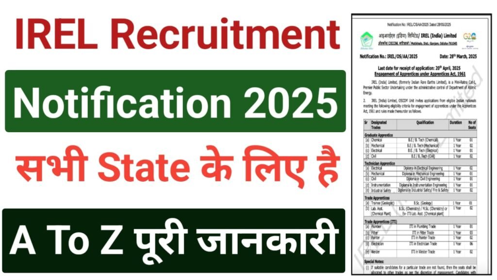 IREL Apprentice Vacancy 2025