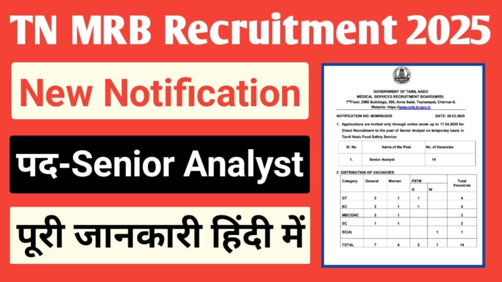 TN MRB Senior Analyst Recruitment 2025