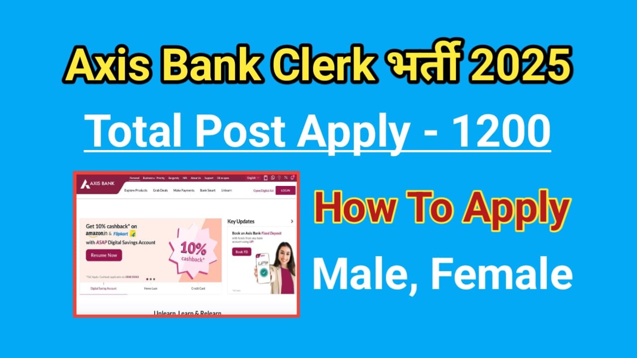 Axis Bank Clerk Vacancy