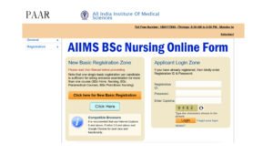 AIIMS BSc Nursing Application Form 2025