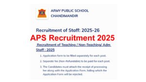 APS Chandimandir Teaching and Non-Teaching Recruitment 2025