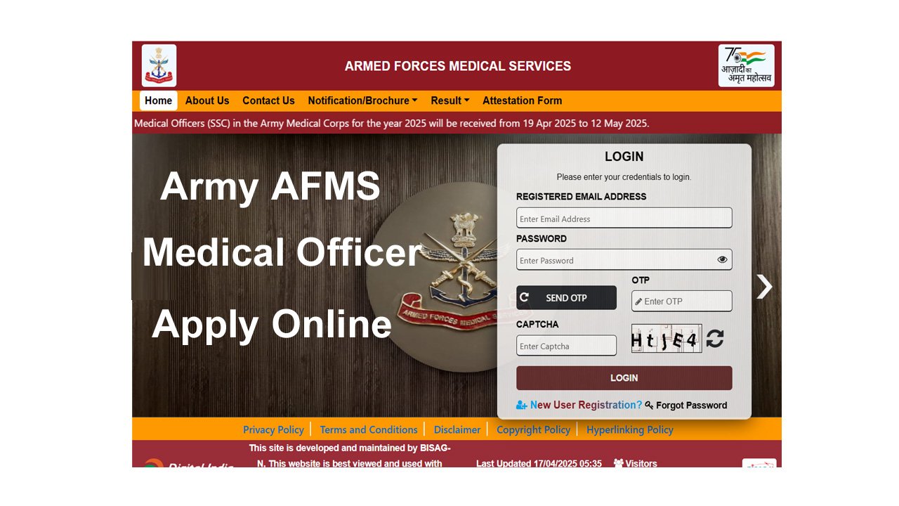 Army AFMS MO Recruitment 2025