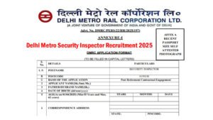DMRC Delhi Metro Security Inspector Recruitment 2025