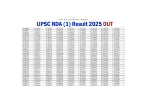 UPSC NDA 1 Result 2025