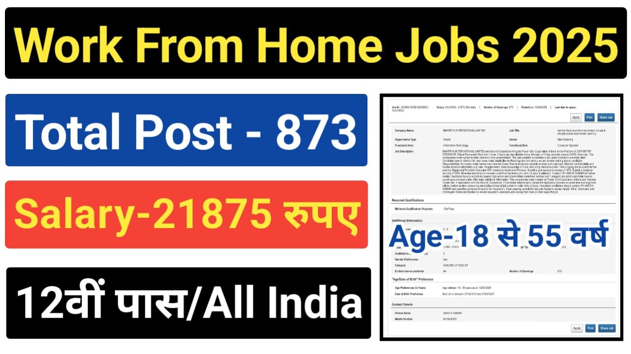 Work From Home Part Time Jobs 2025