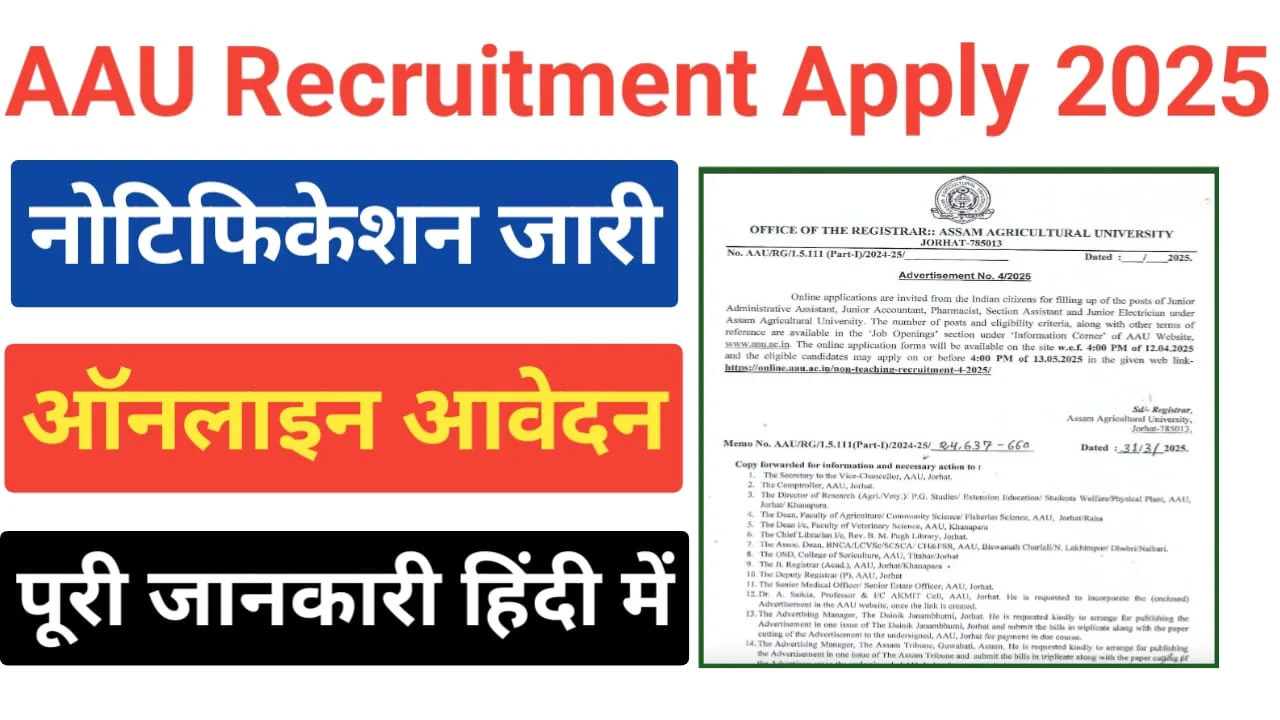 AAU Non Teaching Recruitment 2025