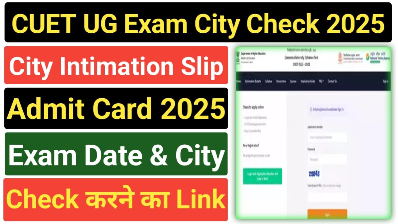 CUET UG Exam City 2025