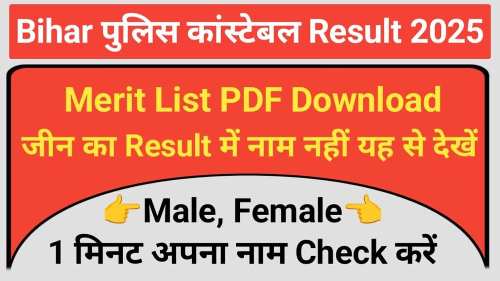 Bihar Police Constable Final Result 2025 