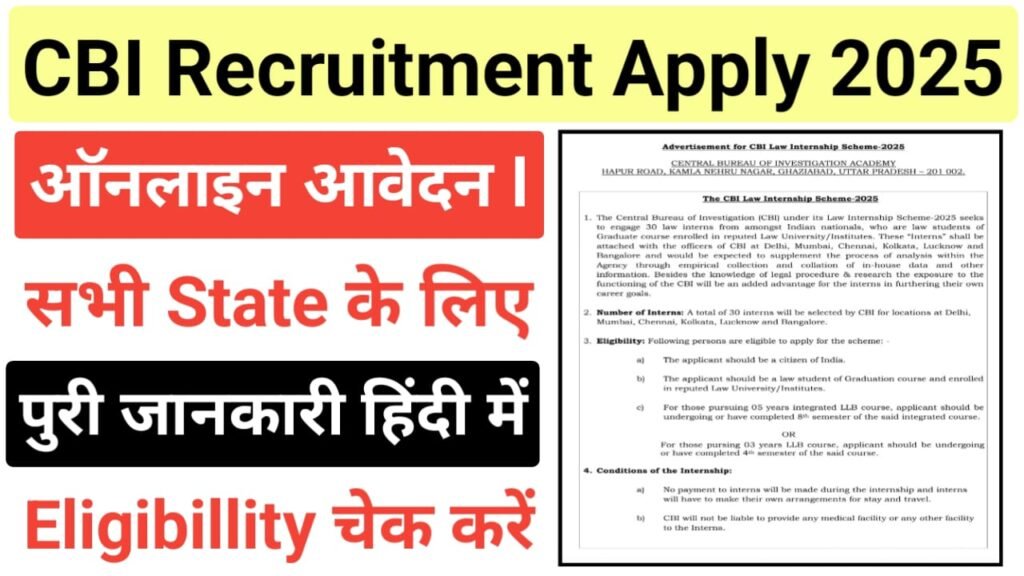 CBI Interns Vacancy 2025
