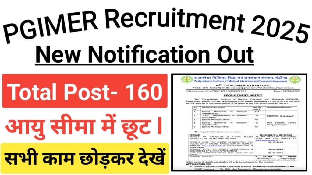 PGIMER Medical Officer Recruitment 2025