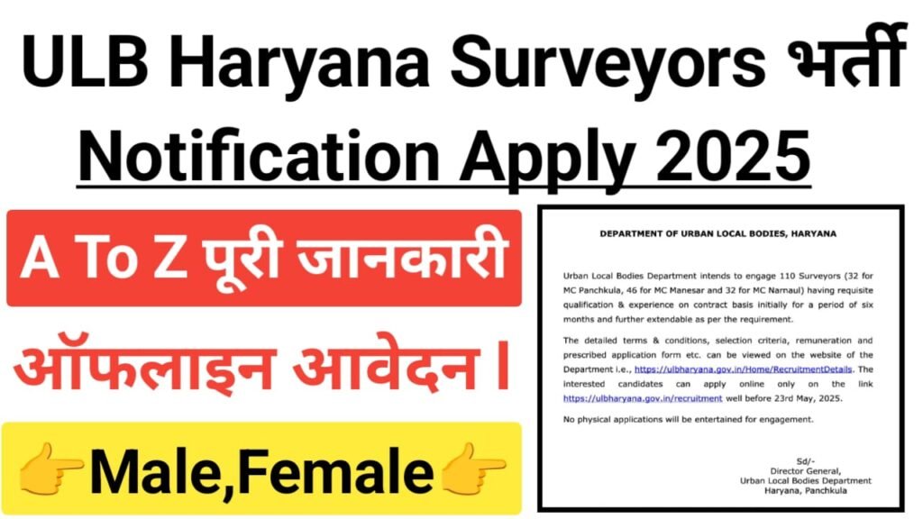 ULB Haryana Surveyors Recruitment 2025