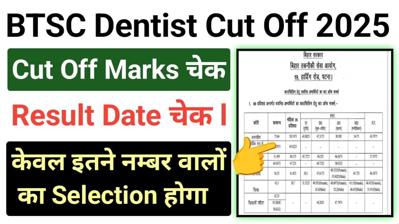 BTSC Dentist Cut Off 2025