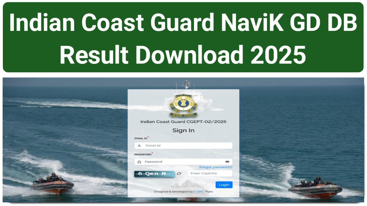 Coast Guard Navik GD DB Result 2025