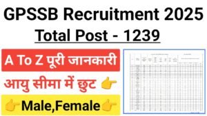 GPSSB Work Assistant Recruitment 2025